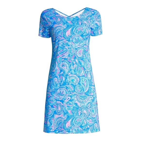 Lilly Pulitzer Dresses & Skirts - Lilly Pulitzer Kimi T-Shirt Dress Fish Kiss Zanzibar Blue Small Resort Summer